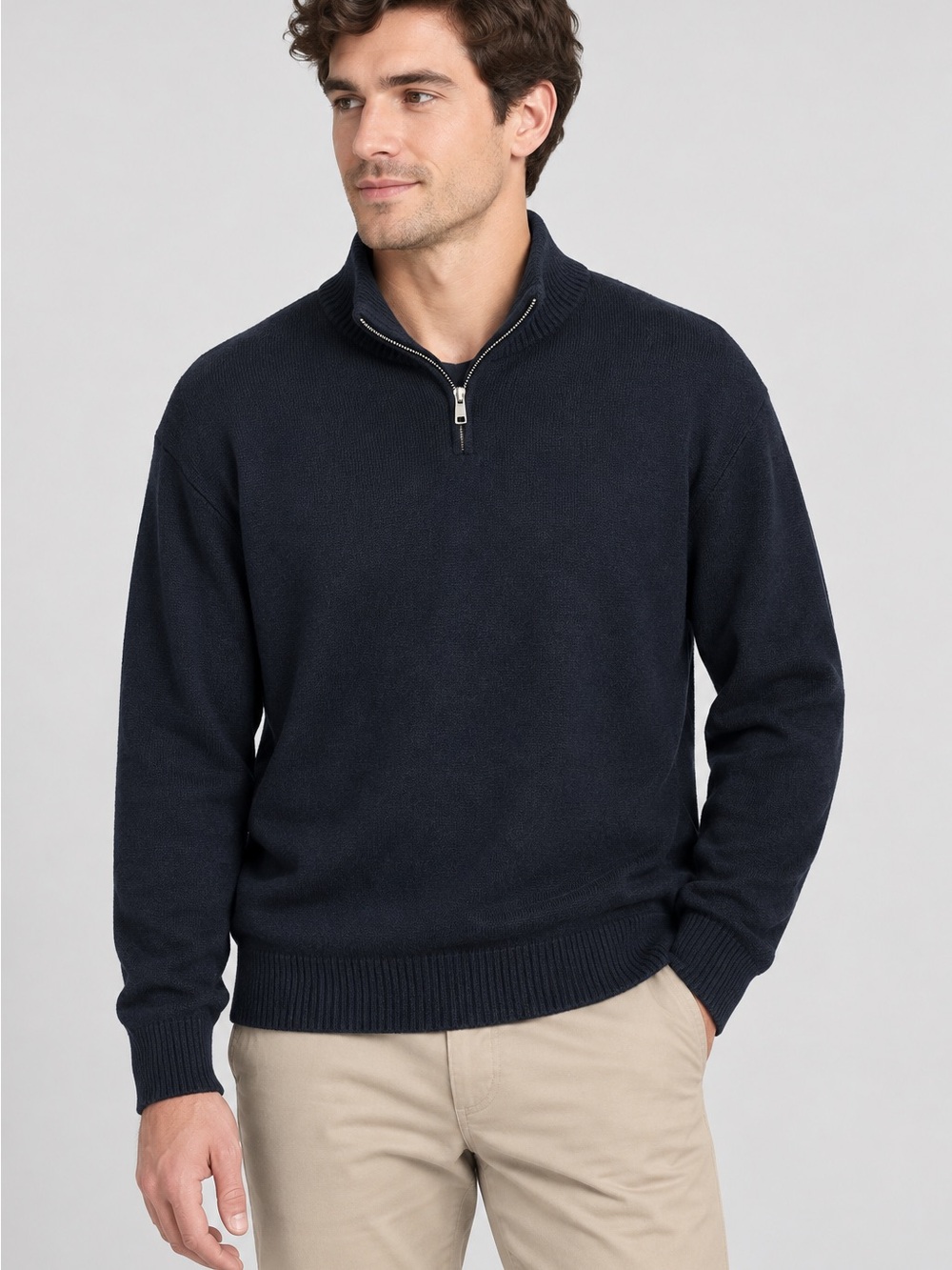 Lululemon Men’s Relaxed-Fit Half-Zip Knit Sweater | Navy Blue | Size M